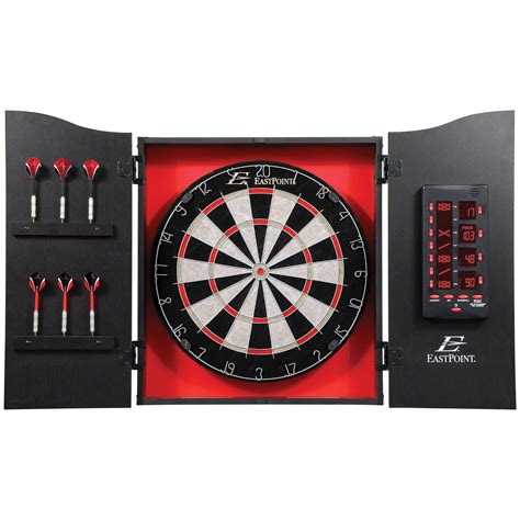 steel tip dartboard with cabinet that keeps score|eastpoint bristle dartboard.